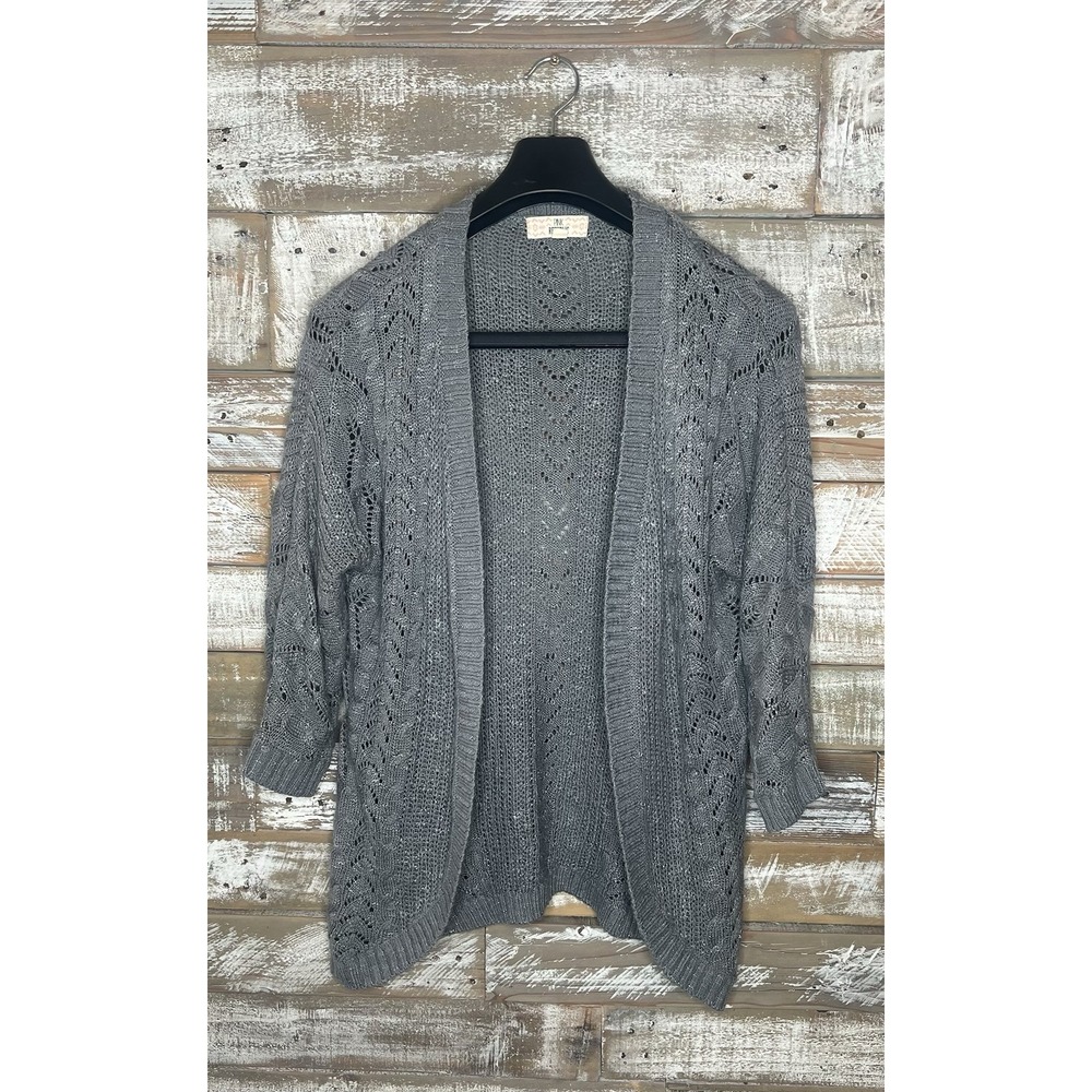 Pink Republic womens gray‎ knit kimono cardigan M